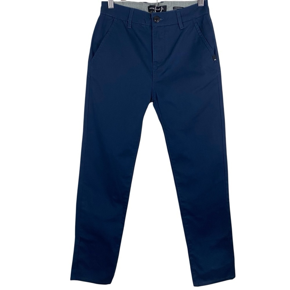 Quicksilver Boys Chinos Pants Size 26/12 Navy Blue Everyday Union Straight Fit